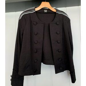 Black blazer with silver epaulette piping